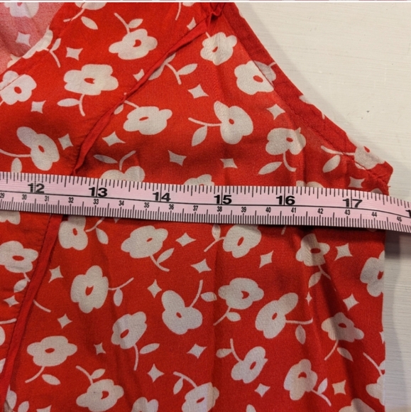 ❤️🤍 Anthropologie Maeve Sleeveless Rayon Button Front Floral Blouse, 8 - Picture 7 of 9